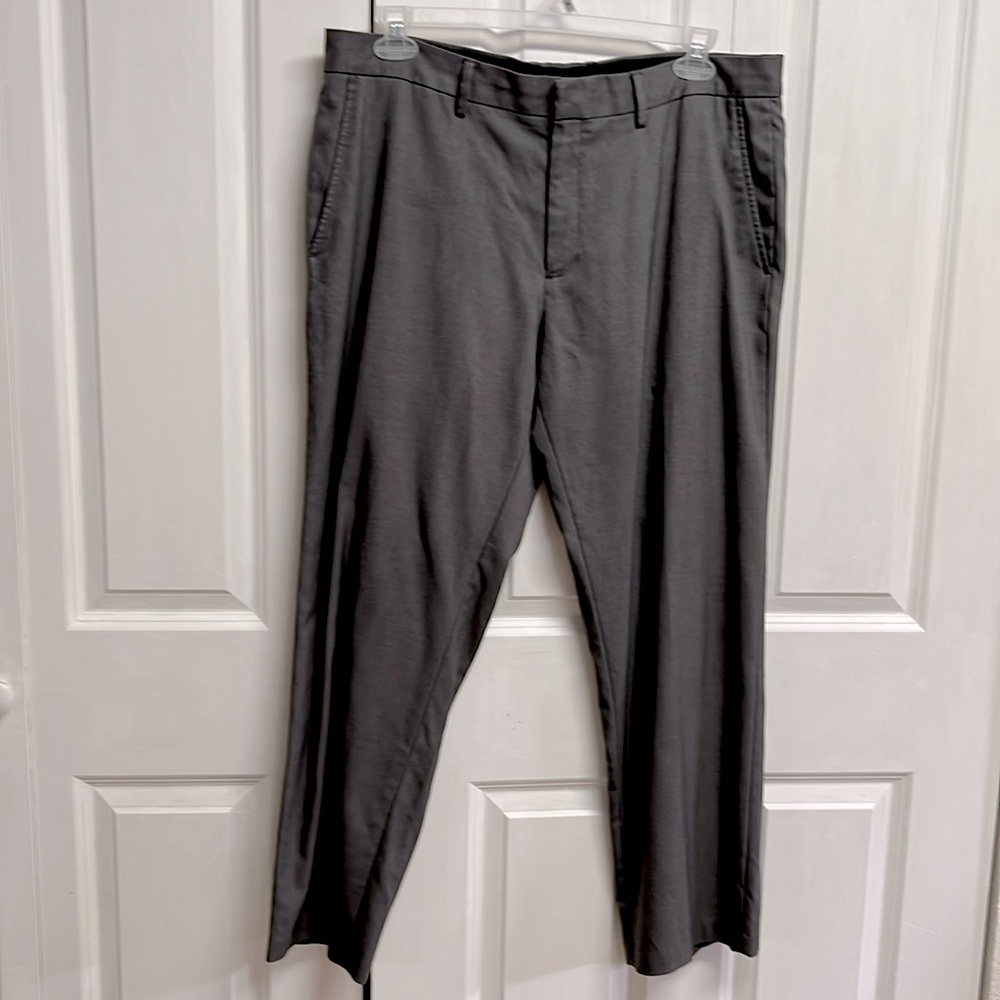 Kenneth Cole Reaction Dark Gray Flat Front Dress Pants Size 38